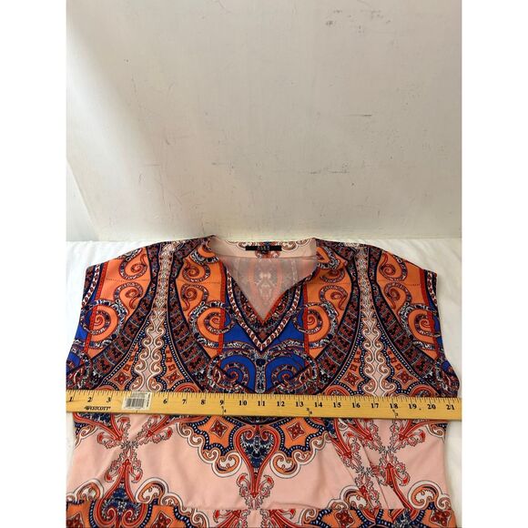 Alex Marie dress xl paisley print orange blue pink rn#58909 - Picture 4 of 10